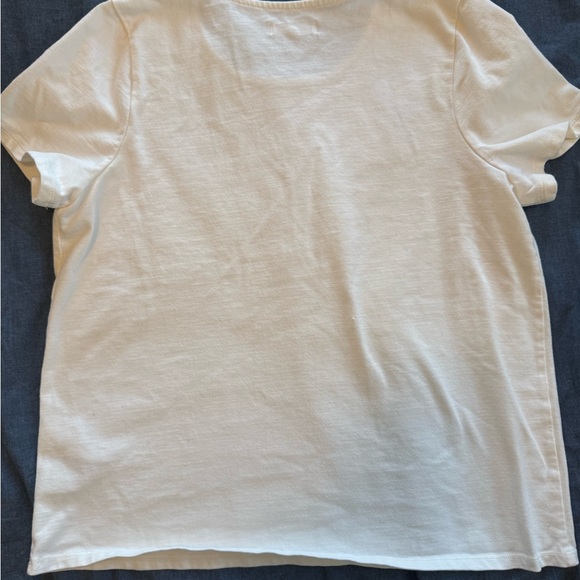 Madewell Cream Short Sleeve 100% Cotton Top Size Medium - Picture 6 of 6